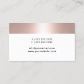Rose Gold Border Moderne Typografie Minimalistisch Visitenkarte (Rückseite)