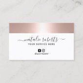 Rose Gold Border Moderne Typografie Minimalistisch Visitenkarte (Vorderseite)