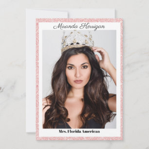 Rose Gold Border Page Autograph Card Einladung