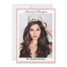 Rose Gold Border Pageant Autogrammkarte