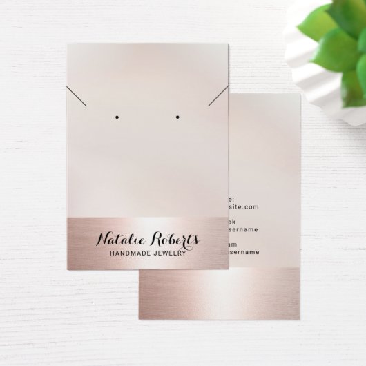 Rose Gold Border Schmuck mit Necklace Display (Schreibtisch)