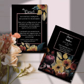 Rose Gold Border Wildblumen Hochzeitdetails Begleitkarte