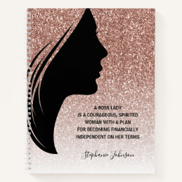 Rose Gold Boss Lady Motivierend Ihren Namen nennen Notizblock