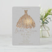 Rose Gold Botanische Blätter Dress Brautparty Einladung (Stehend Vorderseite)