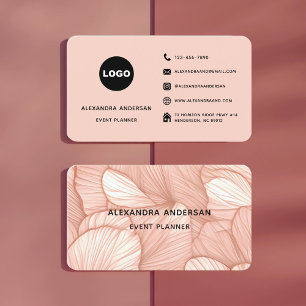 Rose Gold Botanische Blätter Florist Logo Visitenkarte