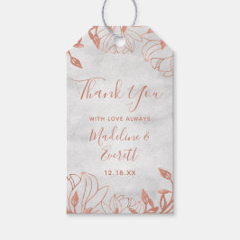 Rose Gold Botanische Blütengraue Hochzeit Vielen D Geschenkanhänger