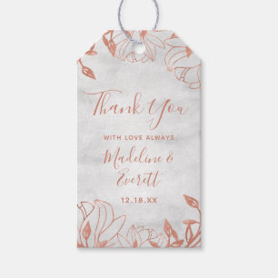 Rose Gold Botanische Blütengraue Hochzeit Vielen D Geschenkanhänger