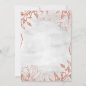 Rose Gold Botanische Blütenhochzeit Einladung (Rückseite)