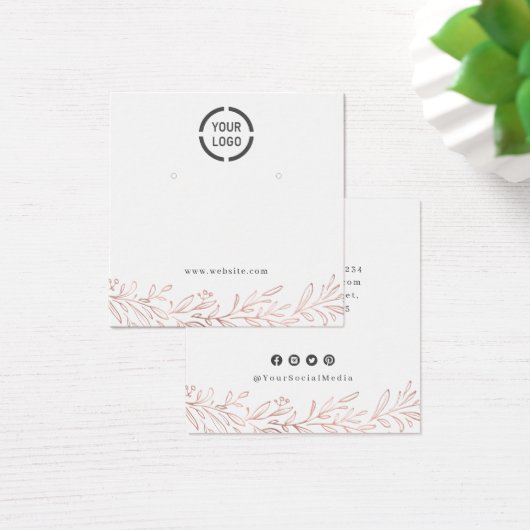 Rose Gold botanische Sonderzeichen Ohrring-Anzeige (Schreibtisch)