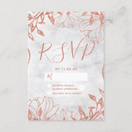 Rose Gold Botanischer Blumenstrauß Hochzeit RSVP