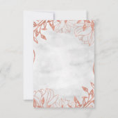 Rose Gold Botanischer Blumenstrauß Hochzeit RSVP Karte (Rückseite)