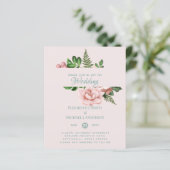 Rose Gold Botanisches Blumenbudget Einladungen (Stehend Vorderseite)