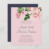 Rose Gold Botanisches Blumenbudget Einladungen (Vorne/Hinten)