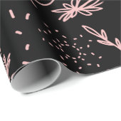 Rose Gold Botanisches Doodle-Muster Geschenkpapier (Rolleneckpunkt)