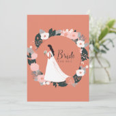 Rose Gold botanisches modernes Brautparty Einladung (Stehend Vorderseite)