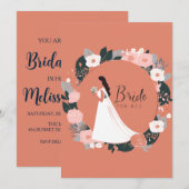 Rose Gold botanisches modernes Brautparty Einladung (Vorne/Hinten)