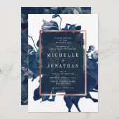 Rose Gold Bouquet Hochzeit Einladung (Vorne/Hinten)