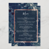 Rose Gold Bouquet Wedding Menu Menükarte (Vorne/Hinten)