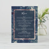 Rose Gold Bouquet Wedding Menu Menükarte (Stehend Vorderseite)