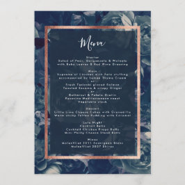 Rose Gold Bouquet Wedding Menu Menükarte
