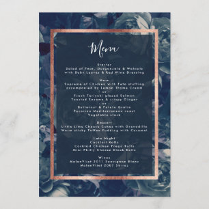 Rose Gold Bouquet Wedding Menu Menükarte