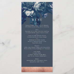 Rose Gold Bouquet Wedding Menu Menükarte