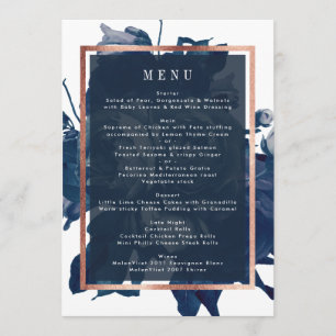 Rose Gold Bouquet Wedding Menu Menükarte