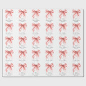 Rose Gold Bow Coquette Script Sweet 16 Party Geschenkpapier (Flach)