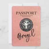 Rose Gold Brasilien Pass Save the Date (Vorderseite)