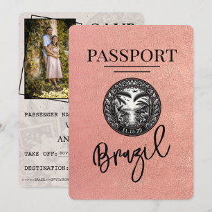 Rose Gold Brasilien Pass Save the Date