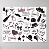 Rose Gold Brautparty Fun Party druckbare Eigenscha Poster (Vorne)