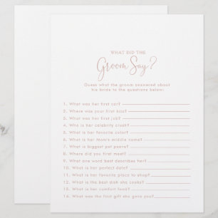 Rose Gold Brautparty Was hat die Groom Say