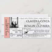 Rose Gold Brazil Wedding Boarding Pass Einladung (Vorderseite)