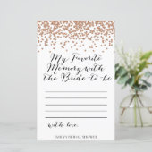 Rose Gold Brida Duschgame - Favorite Memory Card (Stehend Vorderseite)