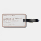 Rose Gold Bridal Blush Gepäckmarke Gepäckanhänger (Rückseite horizontal)
