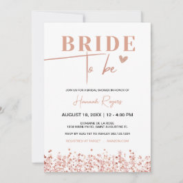 Rose Gold Bridal Brautparty, Braut zu sein Einladung