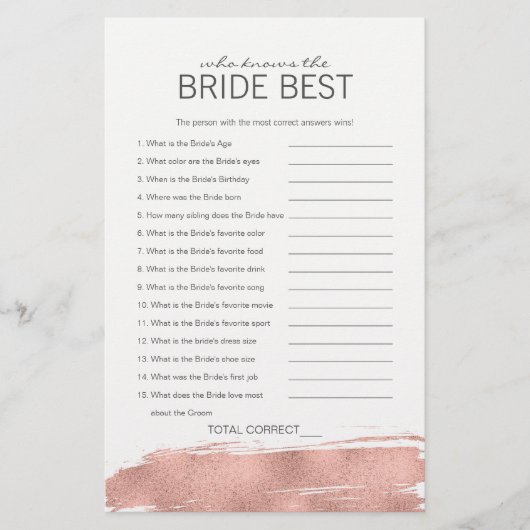 Rose Gold Bridal, die das beste Spiel der Braut ke (Vorderseite)