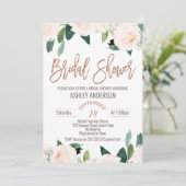 Rose Gold Bridal Dusche Einladung (Stehend Vorderseite)