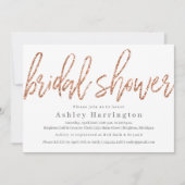 Rose Gold Bridal Dusche Einladung mit Glitzer (Vorderseite)