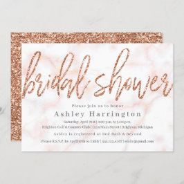 Rose Gold Bridal Dusche Einladung mit Glitzer