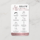 Rose Gold Brows Aftercare Salon Instructions Lux Visitenkarte (Vorderseite)