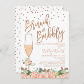 Rose Gold Brunch Bubble Bridal Dusche Einladung (Vorne/Hinten)