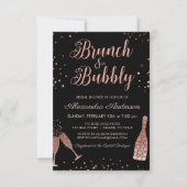 Rose Gold Brunch & Bubbly Brautparty Einladung (Vorderseite)