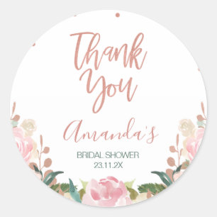 Rose Gold Brunch Bubbly Brautparty Geschenk Runder Aufkleber