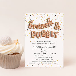 Rose Gold Brunch & Bubbly Bridal Dusche Einladung