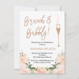 Rose Gold Brunch Bubbly Bridal Dusche Einladung