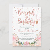 Rose Gold Brunch Bubbly Bridal Dusche Einladungen (Vorderseite)