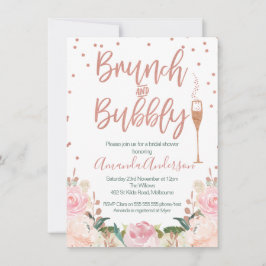 Rose Gold Brunch Bubbly Bridal Dusche Einladungen