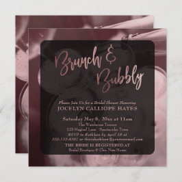 Rose Gold Brunch & Bubbly Champagner Foto Einladung