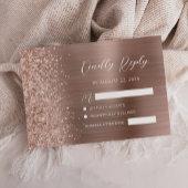 Rose Gold Brushed Glitzer Script Hochzeit RSVP Karte